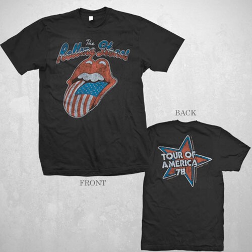 The Rolling Stones - The Rolling Stones Tour Of America '78 Black Unisex Short Sleeve T-Shirt 2XL