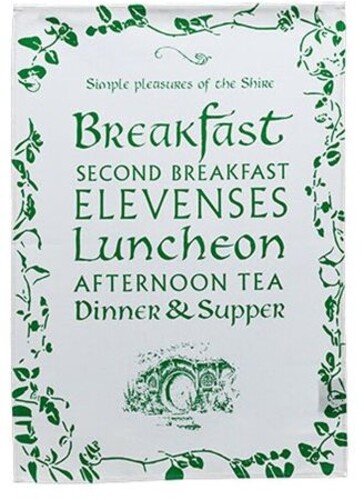 LOTR: TEA TOWEL - SIMPLE PLEASURES OF THE SHIRE