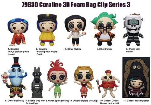 CORALINE 3D FOAM BAG CLIP - SERIES 3