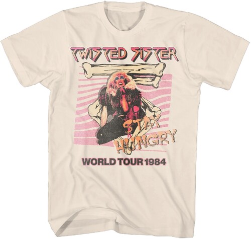 Twisted Sister - Stay Hungry World Tour 1984 T-Shirt - Large Natural 25TWS010A3
