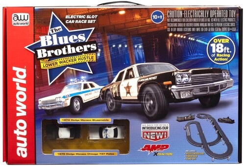 Auto World - The Blues Brothers: Lower Wacker Hustle HO Slot Car Race Set 18'