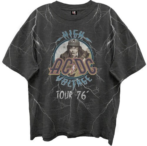 AC/ DC HIGH VOLTAGE 76 GIANT VINTAGE TSHRT MED BLK