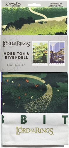 LOTR TEA TOWEL - RIVENDELL & HOBBITON 2PK|alliance entertainment