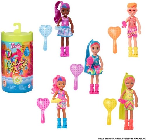 Barbie - Barbie Chelsea Color Reveal Neon Tie Dye Doll