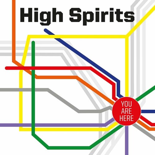 You Are Here - blue w/  white & red splatter