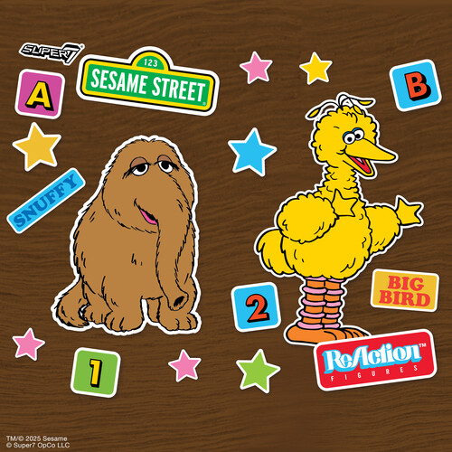 Sesame Street - Big Bird and Mr. Snuffleupagus 2Pk - Super7 - Sesame Street - ReAction Figures - Big Bird and Mr. Snuffleupagus 2-Pack vinyl record cover
