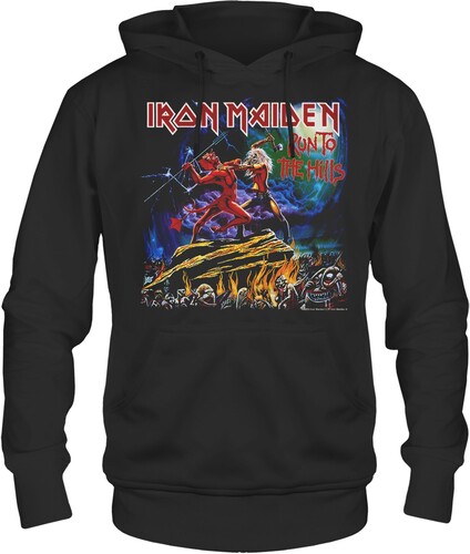 IRON MAIDEN RUN HILLS HOODIE MED BLK HD0001IRMA2