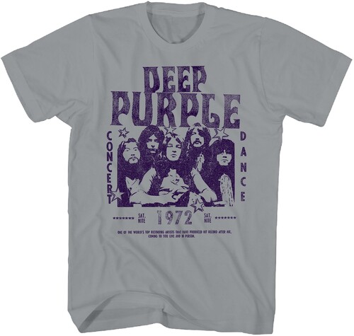 DEEP PURPLE CONCERT 1972 TSHIRT LG GRAY 24DPP024A3