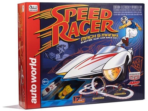 Auto World - Speed Racer: Mach 5 Mania HO Slot Car Race Set 17'