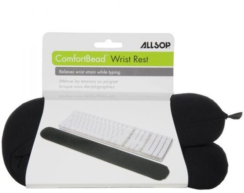 Allsop 29809 ComfortBead Wrist Rest for Keyboards Ergonomic Stress Relief (Black)
