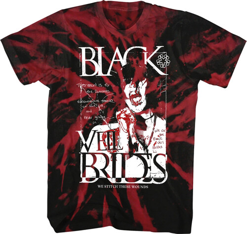 Black Veil Brides - Bloody Andy T-Shirt - Large Black Spiral Wash TS0100BVBA3