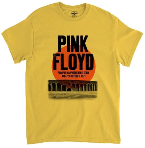 Pink Floyd - Pompeii Vintage Concert - Heavy Cotton T-Shirt - 2XL Yellow