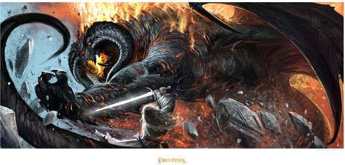 GANDALF and the BALROG LORD OF THE RINGS ART PRINT 