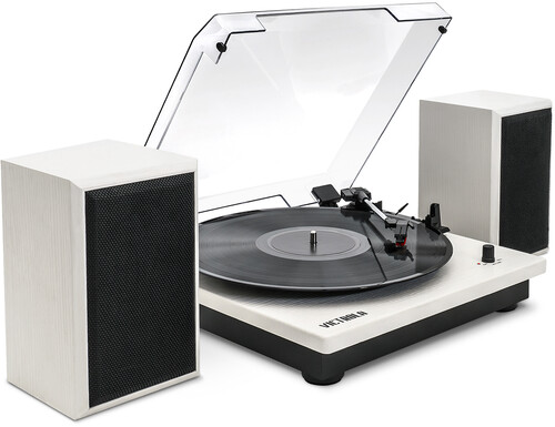 VICTROLA VM135WHT MONTAUK BT TURNTABLE SPKRS WHT