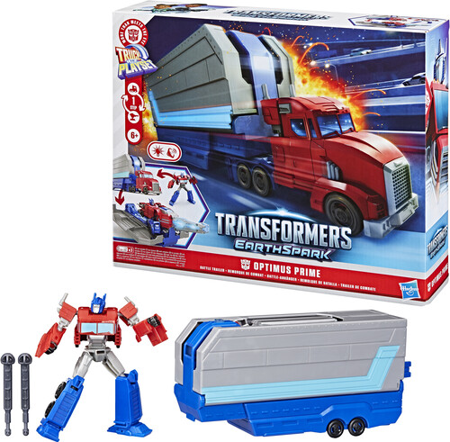 Hasbro Collectibles - Transformers: EarthSpark - Optimus Prime Battle Trailer Playset with Action Figure