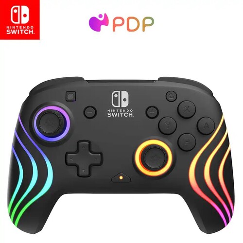 Switch Accessory:  Wireless Controller - PDP Afterglow Wave Motion - Black:  Officially Licensed by Nintendo