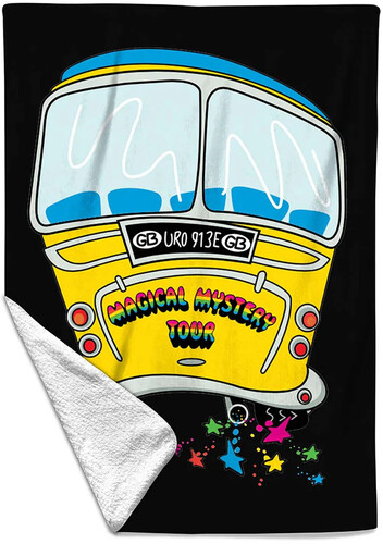 Rocksax - The Beatles - Magical Mystery Tour Bus - Sherpa Fleece Throw (50 in x 60 in)