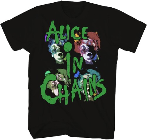 ALICE IN CHAINS FACELIFT 1991 TOUR TEE F/ B BLK LRG