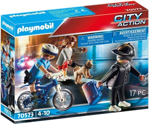 Playmobil - City Action Police Bicycle With Thief (Fig)