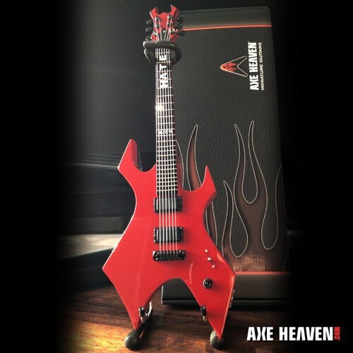 Mick Thomson Red Signature Warlock Hate 10 Inch Miniature Guitar Replica