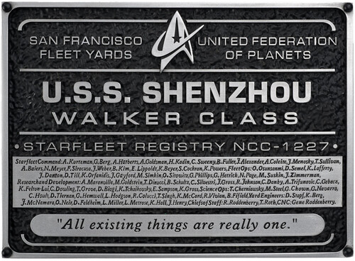 STAR-TREK DISCOVERY SHIPS SHENZHOU PLAQUE