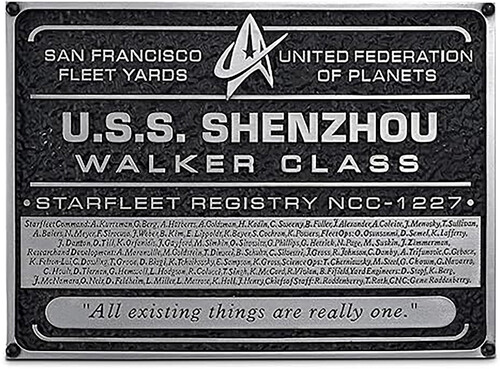 STAR-TREK DISCOVERY SHIPS SHENZHOU PLAQUE