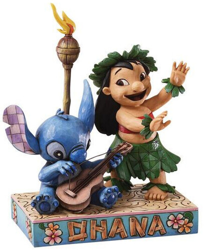 DISNEY TRADITIONS LIL & STITCH OHANA 7IN STATUE