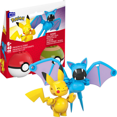 POKEMON POKEBALL 2 PACK PIKACHU & ZUBAT 40 PIECE