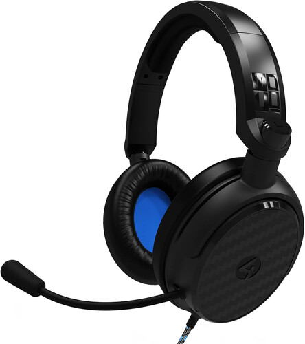 PC Accessory:  Wired Headset - 4Gamers C6-100 - Black & Blue:  Compatible with PC, Switch, PS5, and Xbox X|S