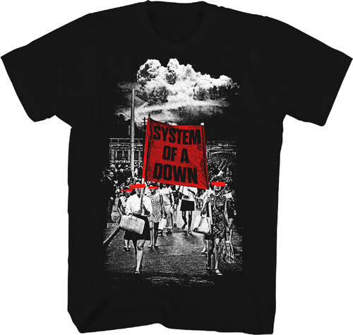 SYSTEM OF A DOWN BANNER MARCH T-SHIRT LRG BLK