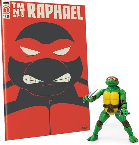 The Loyal Subjects - Teenage Mutant Ninja Turtles - BST AXN - Raphael 5" Action Figure + Comic Bundle (TMNT)