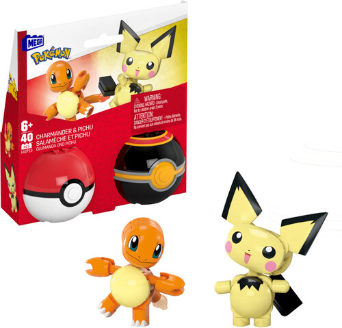 POKEMON POKEBALL 2 PACK CHARMANDER & PICHU 40