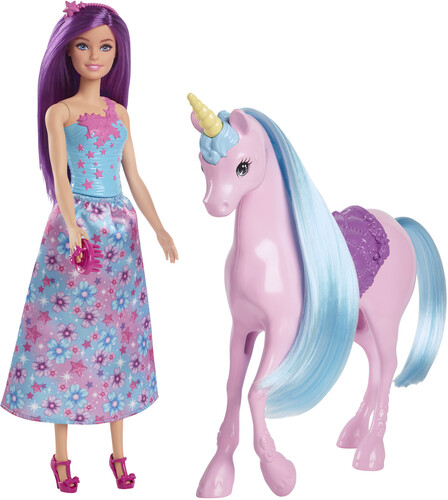 BARBIE FANTASY DOLL & UNICORN TOY SET