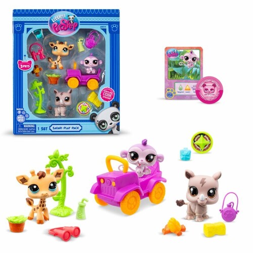 Littlest Pet Shop - Safari Play Pack - Includes 3 Pets and Accessories Generation 7