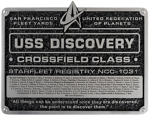 STAR-TREK DISCOVERY SHIPS DISCOVERY PLAQUE