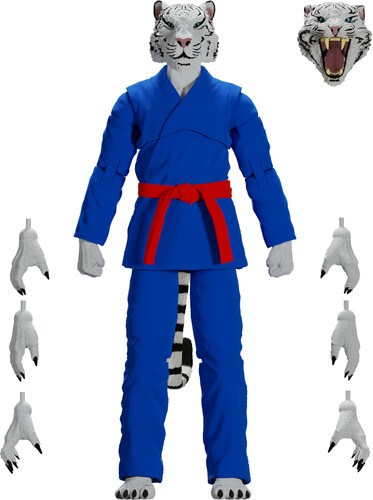 Jiu Jitsu Combat Creatures - Taj The White Tiger Action Figure - Blue Gi