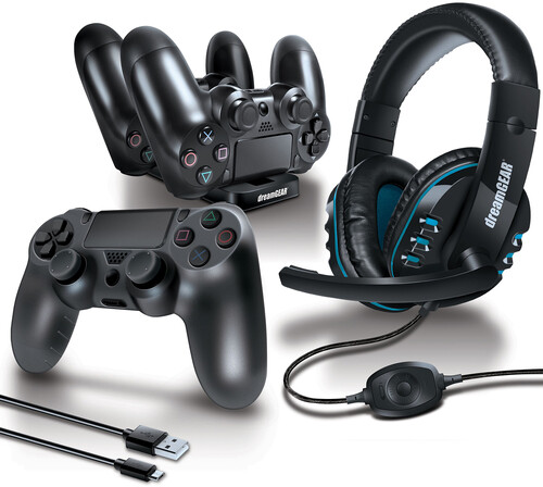 PlayStation 4 Accessory:  DreamGear Advanced Game Accessory Kit - Black:  Compatible with PS5