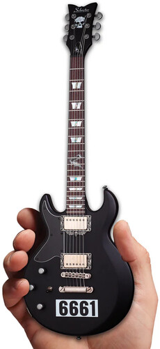 Zacky Vengeance Satin Schecter Black 6661 10 Inch Miniature Guitar Replica