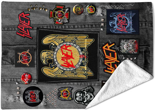 Rocksax - Slayer - Battle Vest - Sherpa Fleece Blanket (60 in x 80 in)