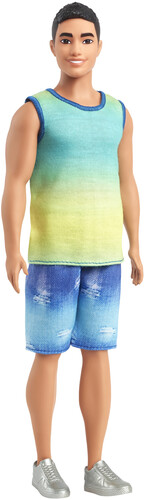 BARBIE KEN FASHIONISTA BLACK HAIR BLUE AND GREEN