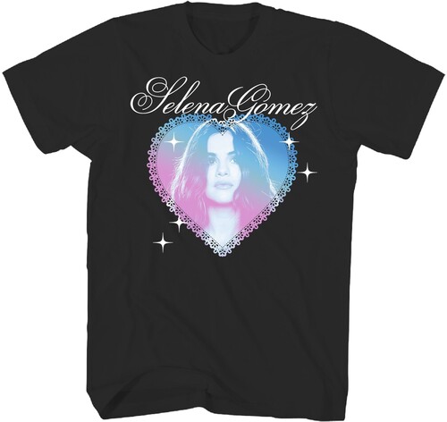 SELENA GOMEZ CIRCLE FRAME TSHIRT LG BLK 36871070A3