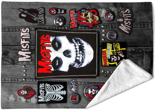 Rocksax - Misfits - Battle Vest - Sherpa Fleece Blanket (60 in x 80 in)