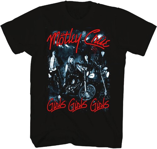 MOTLEY CRUE MOTORCYCLES GROUP PHOTO TSHRT SML BLK