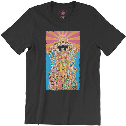 Jimi Hendrix - Jimi Hendrix Experience Axis Bold As Love LP Cover Artwork Black Lightweight Vintage Style T-Shirt (Medium)