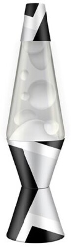 LAVA LAMP 14.5 POLYGONAL B&W WHITE/ CLEAR/ B&W BASE