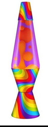 LAVA LAMP 14.5 FLOWING COLOR BAND YL/ PRP/ DECAL BS