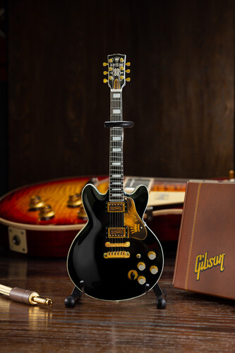 BB King Gibson Black ES-345 80th Birthday Lucille Mini Guitar Replica  Collectible