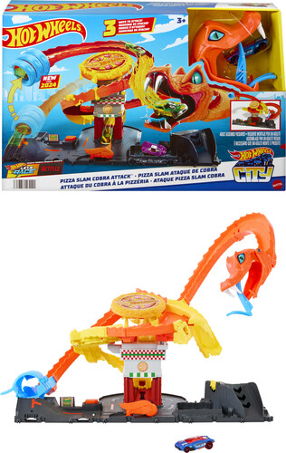 HOT WHEELS CITY PIZZA SLAM COBRA ATTACK PLAYSET