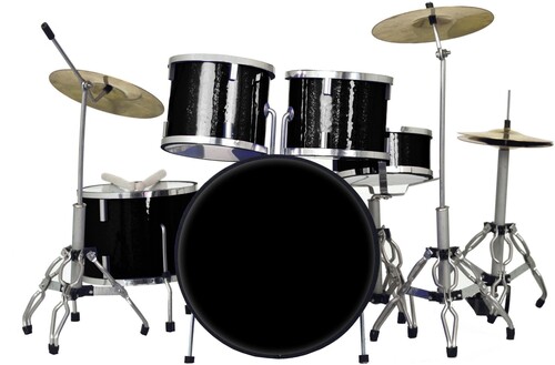 Classic 5-Piece Black Sparkle Finish 1:4 Scale Miniature Drum Set Replica