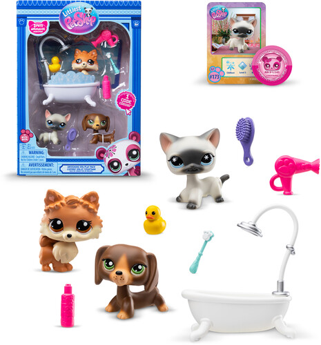 Littlest Pet Shop - Grooming Spa Play Pack - Includes 3 Pets and Accessories